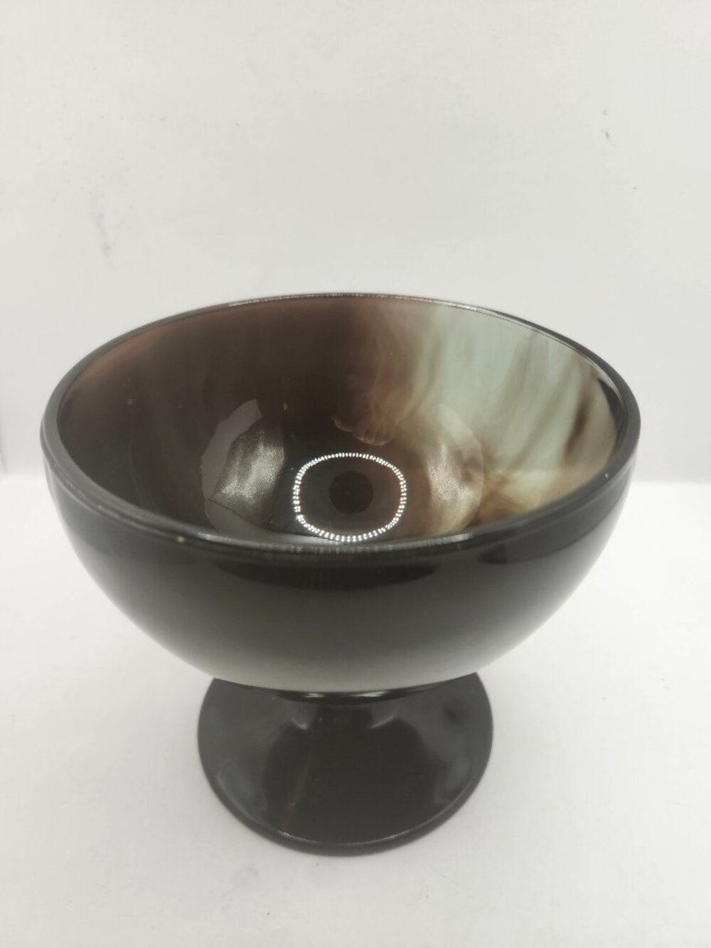 Vintage Black Amethyst Footed Glass Goblet/Bowl